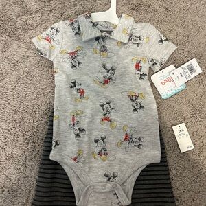 Disney Gray and Red Bodysuit One Piece